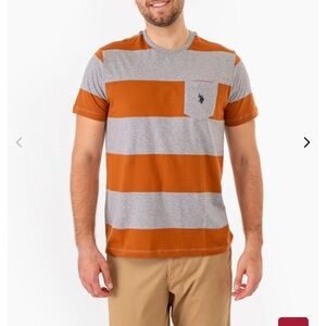 U.S. Polo Assn. Gray and Orange Striped Tee